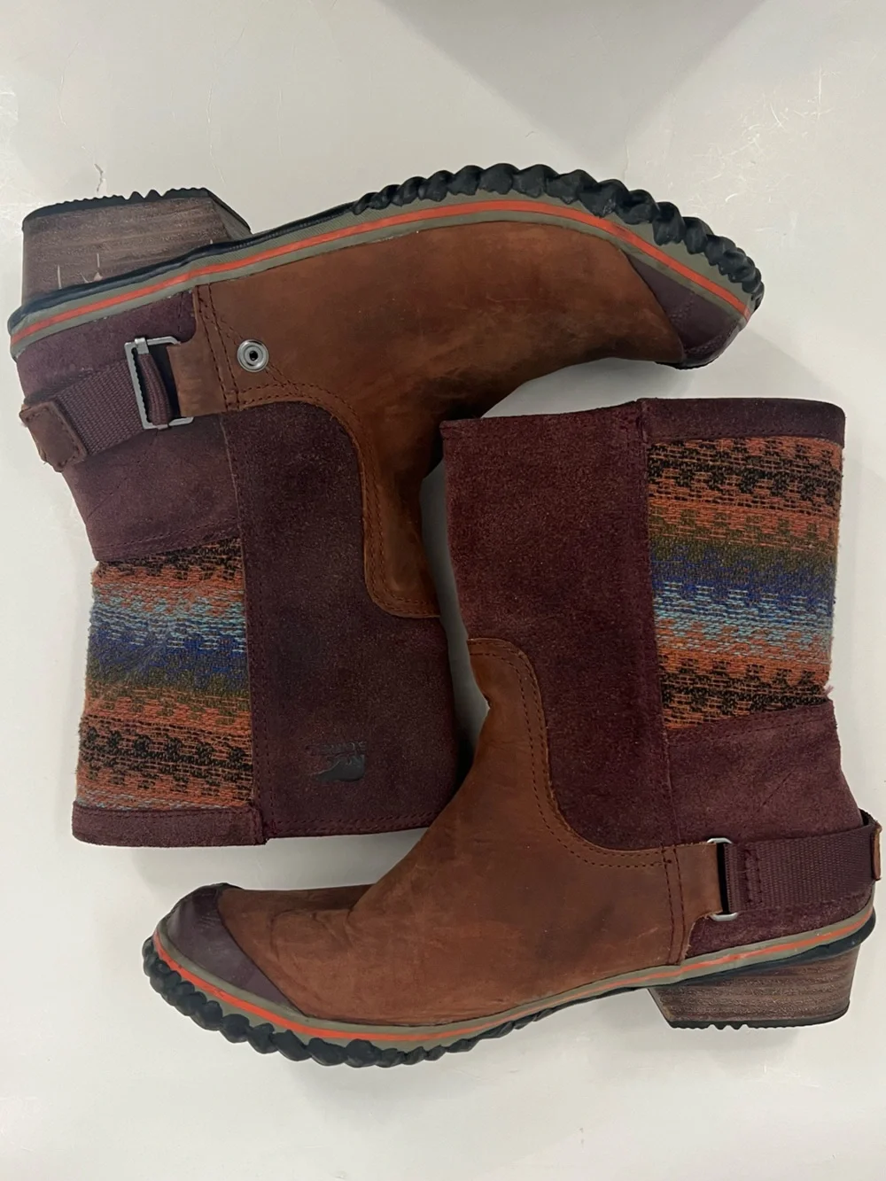 Sorel Slimshortie Madder Brown Bonfire Suede & Leather Boots